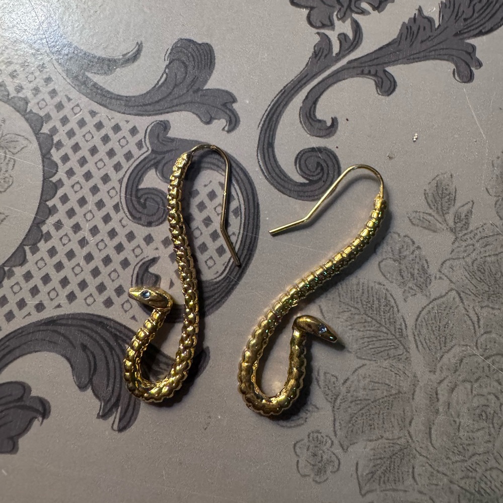 Gold Snake Earrings for Reptile Lovers